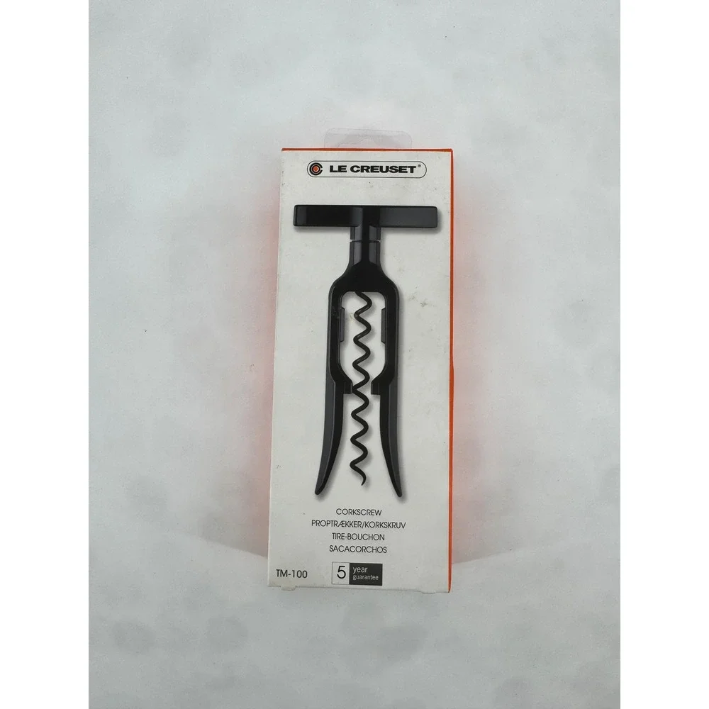 Le Creuset TM-100 Table Model Corkscrew Black Wine Bottle Opener Self-Pulling